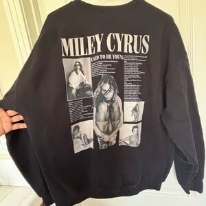 Gildan Black Miley Cyrus Used be Young Graphic Women's Sweatshirt